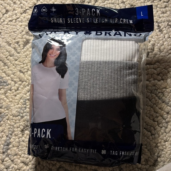 3-Pack Short Sleeve Stretch Rib Crew - Picture 2 of 3